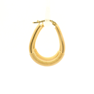 9YG Gold Hoop Earrings Knurled
