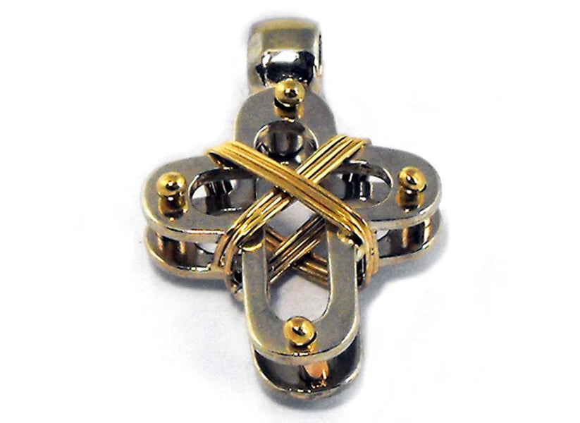 9ct Two-Tone Cross Pendant