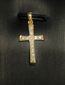 9ct Yellow Gold Diamond Cross