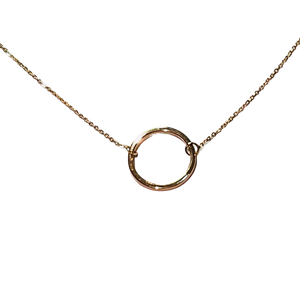 Rose gold circle pendant with chain
