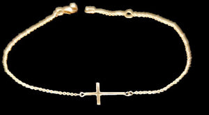 9ct Rose Gold bracelet with cross