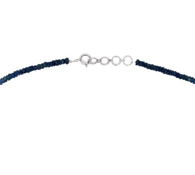 18kt WG Blue Sapphire Bead Necklace