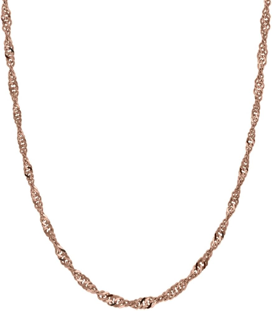 Singapore Twisted Rose Gold Chain 50cm