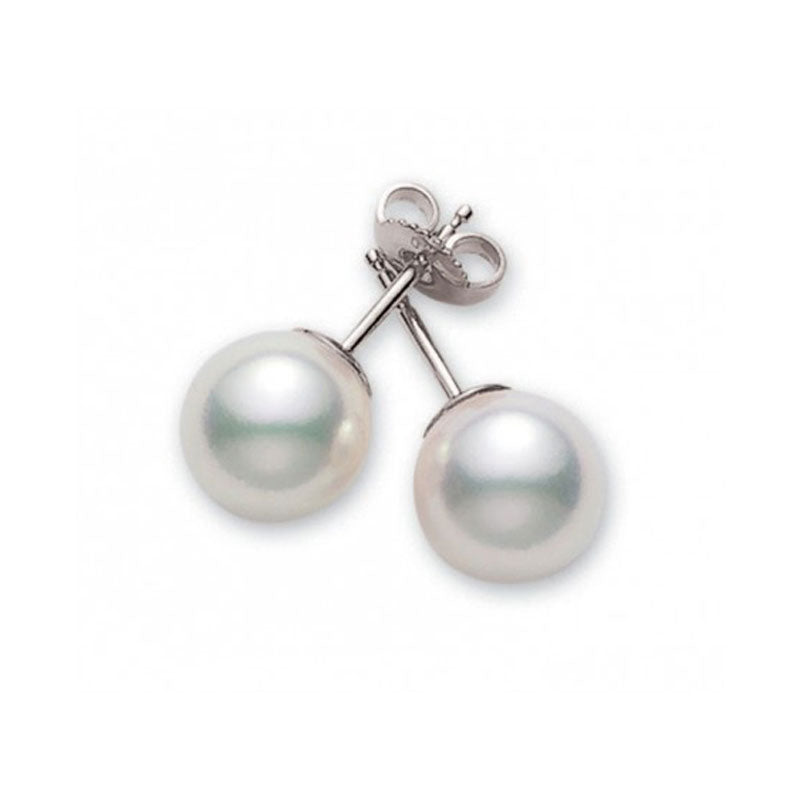 9ct White Gold Akoya Pearl Stud