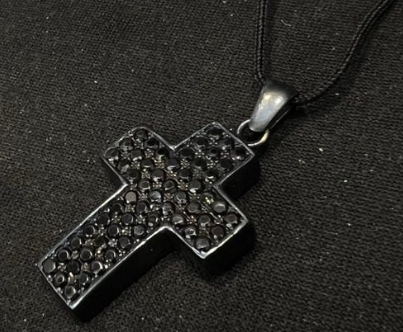 Black Cross with Black CZ