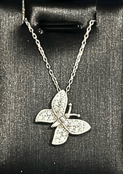 Butterfly Pendant with CZs