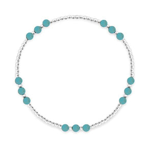 SS Elastic Ball Bracelet with Turquoise