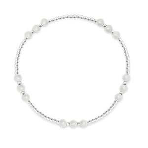 SS Elastic Ball Bracelet with Pearl