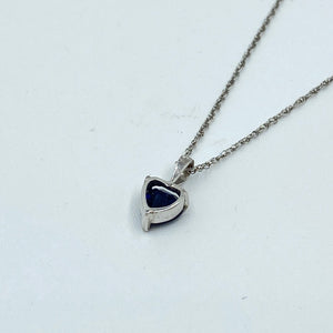 9ct White Gold Sapphire Heart Pendant