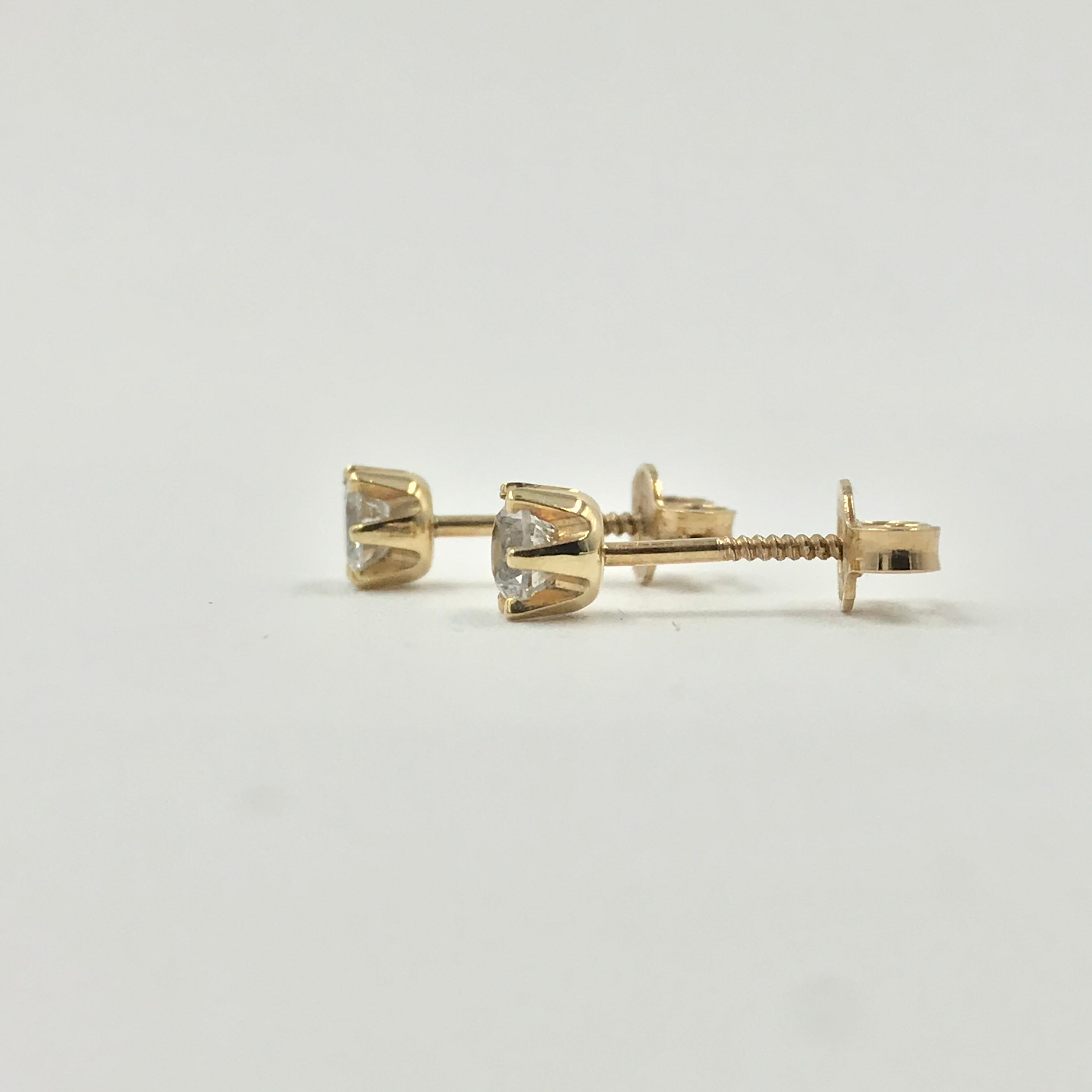 9ct Gold Claw Set White Sapphire Stud Earrings