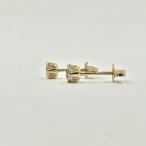 9ct Gold Claw Set White Sapphire Stud Earrings