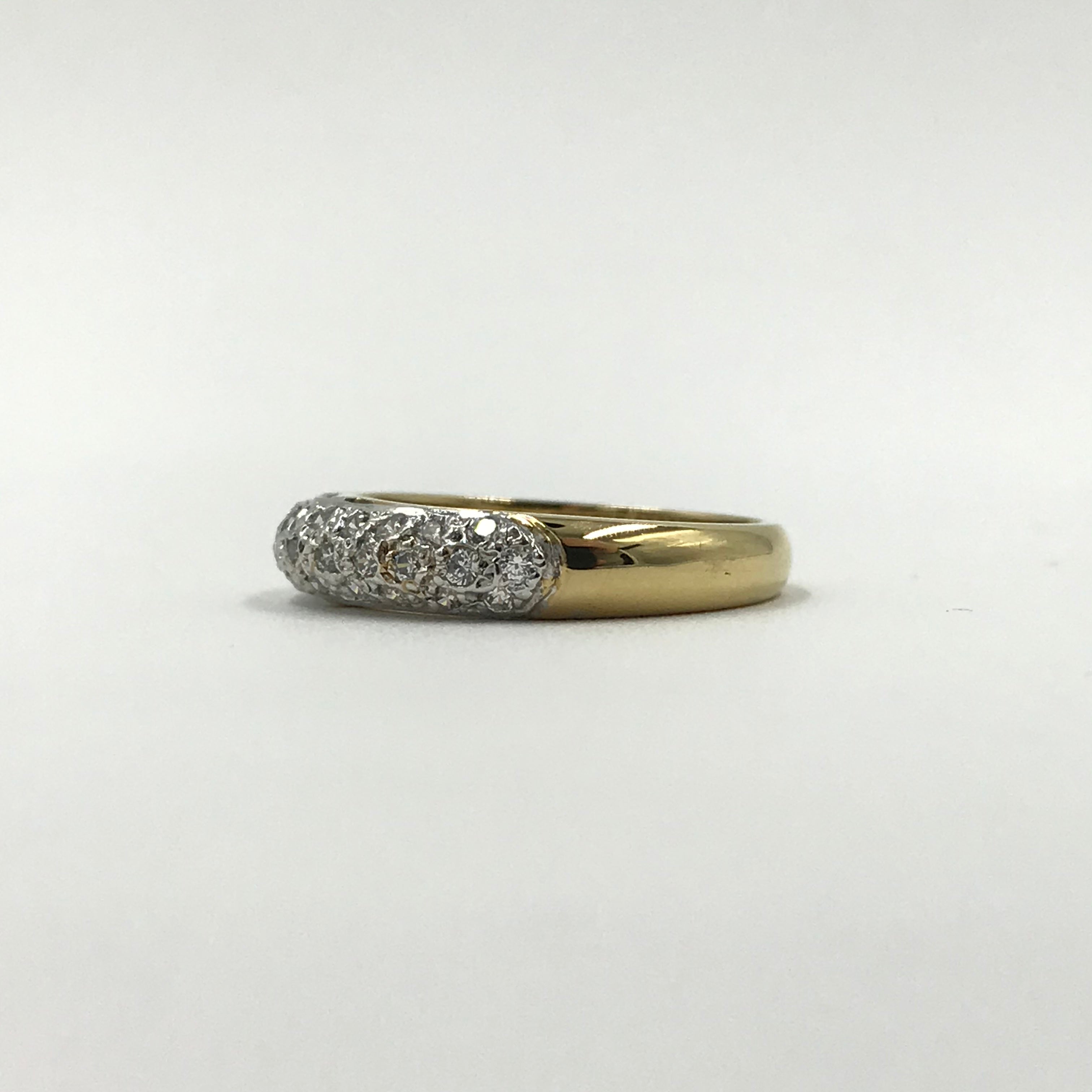 9ct Domed Pave Set Ring