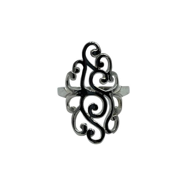Sterling silver filigree ring