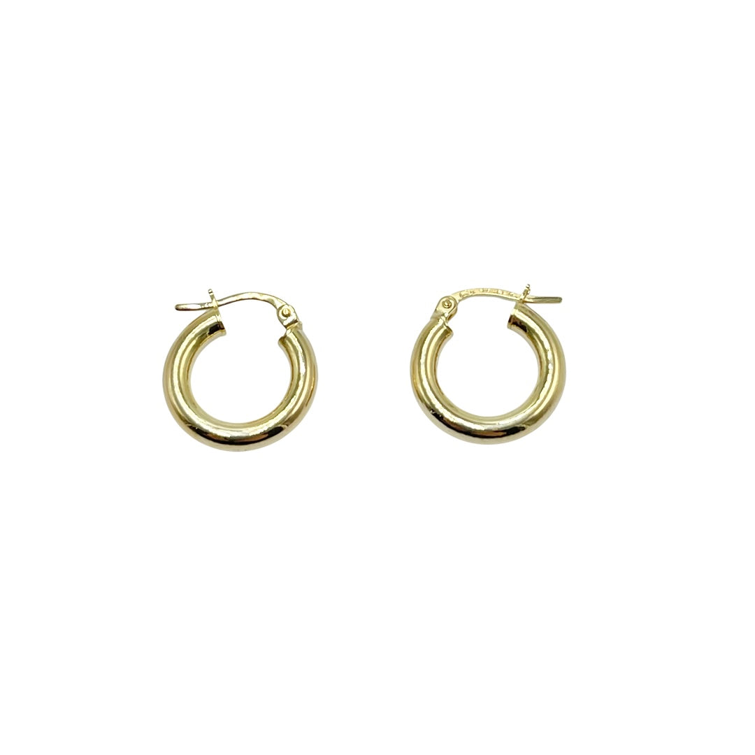 9ct Yellow Gold Hoop Earrings 10mm