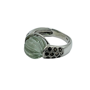 Sterling silver green quartz ring
