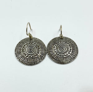 Sterling silver disc earrings