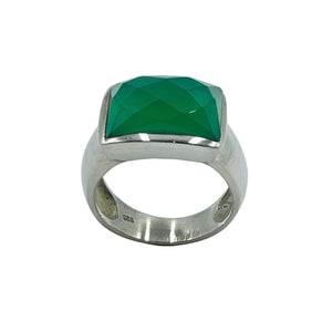 Sterling silver green onyx ring