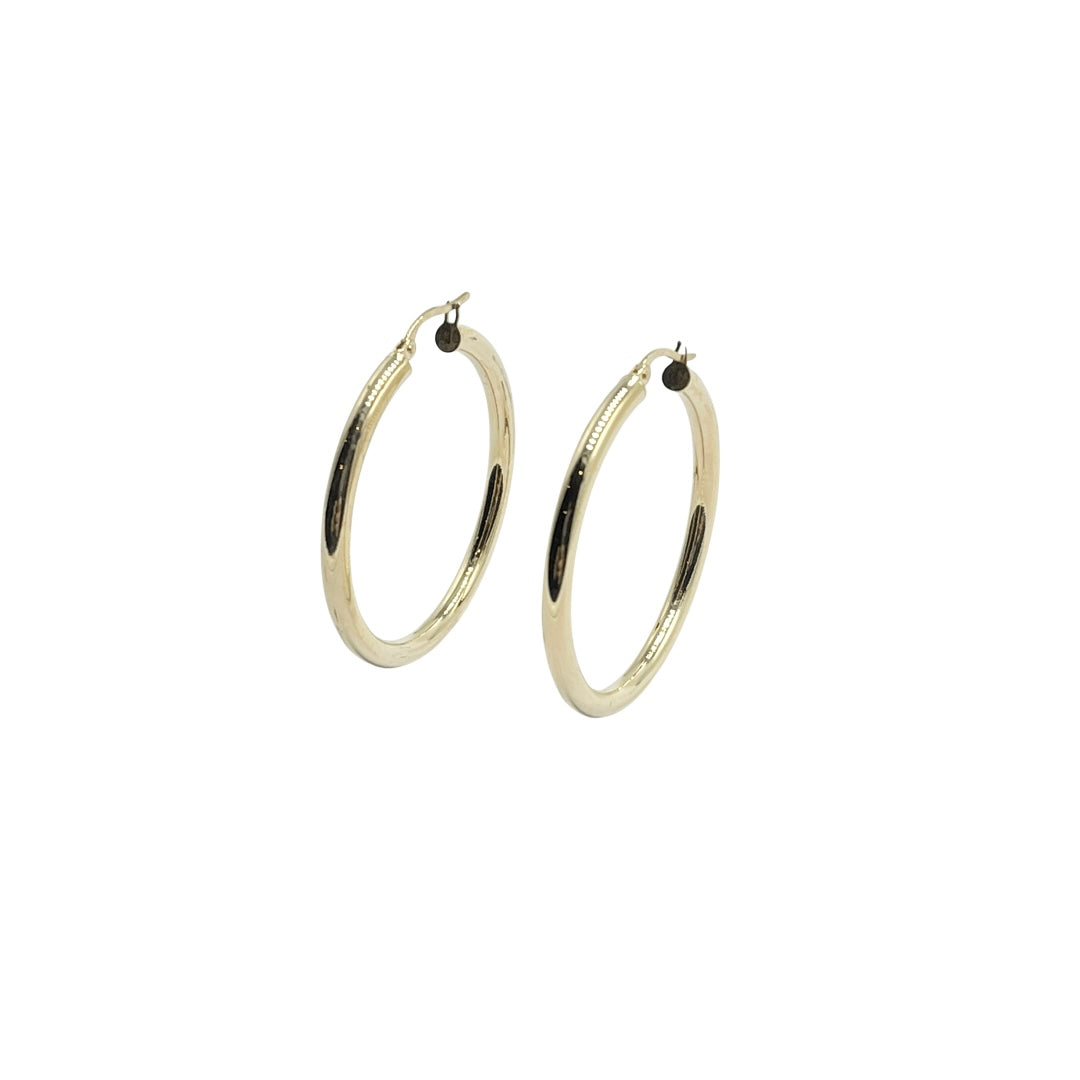 9ct Yellow Gold Hoop Earrings 30mm