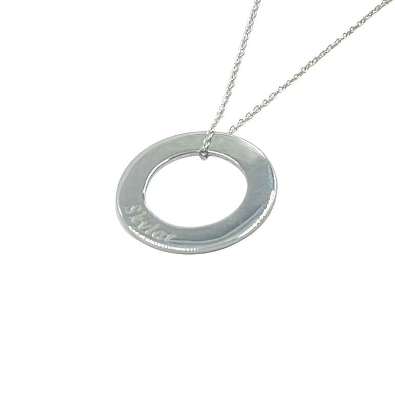 Sterling silver circle pendant with chain