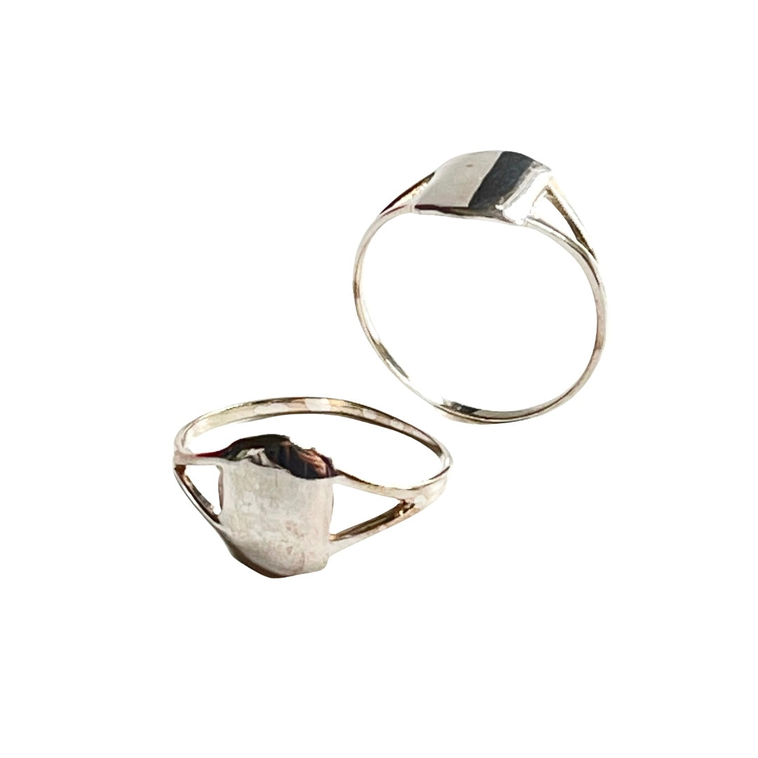 Sterling silver shield ring