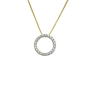 9ct diamond circle pendant