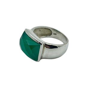 Sterling silver green onyx ring