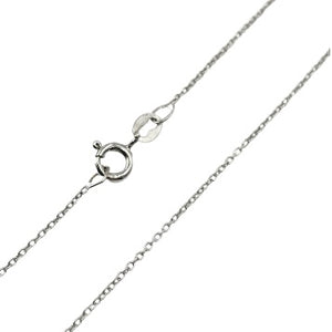 9ct White Gold Trace Chain With Bolt Ring
