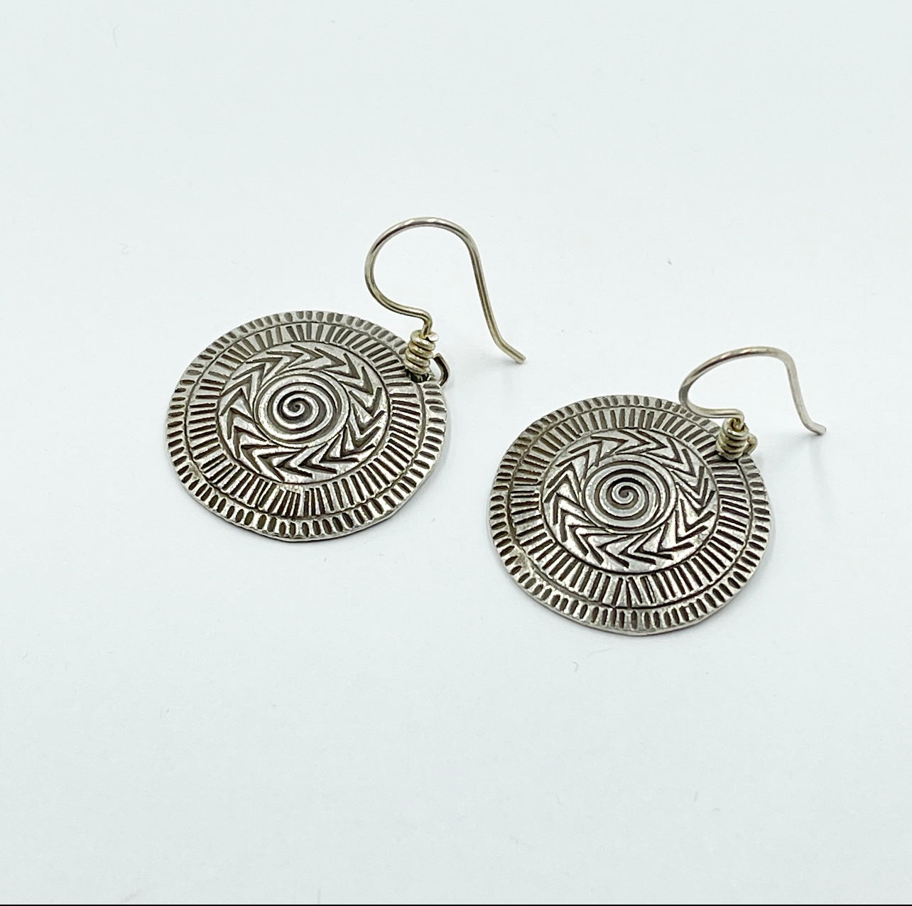 Sterling silver disc earrings