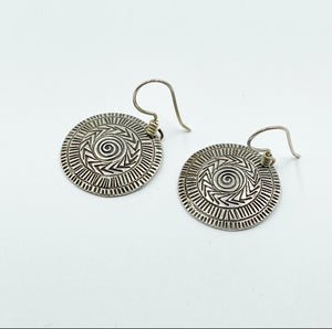 Sterling silver disc earrings