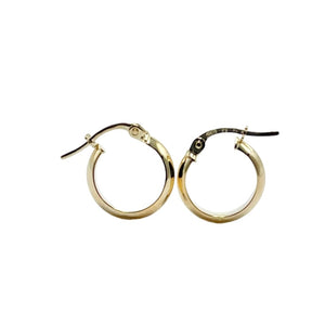 9ct Yellow Gold Concave Hoop Earrings 13mm