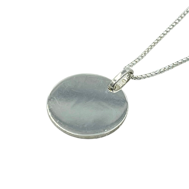 Sterling silver large disc with chain