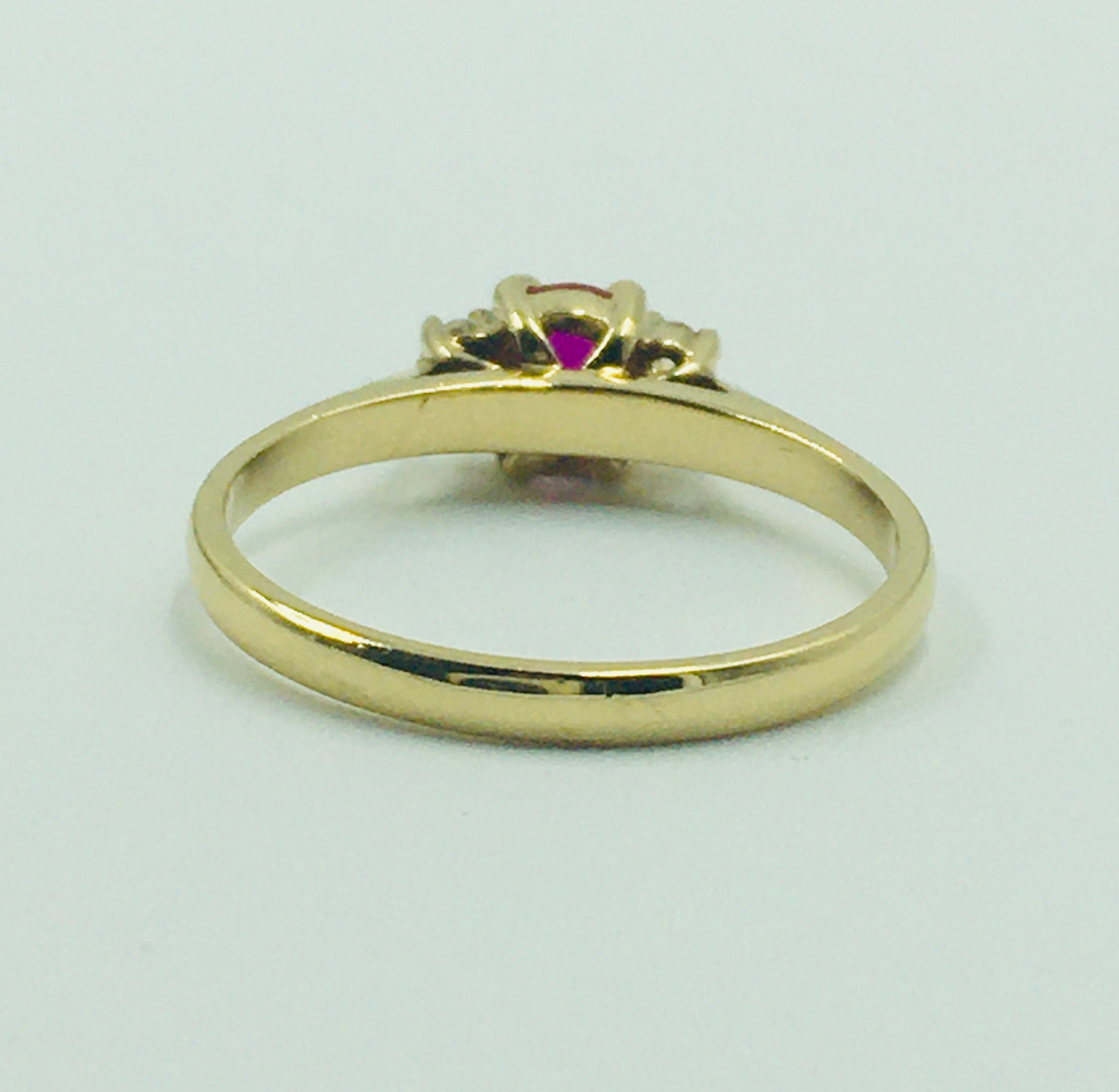 9ct Yellow Gold Ruby and Diamond Ring