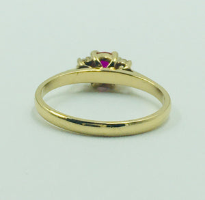 9ct Yellow Gold Ruby and Diamond Ring