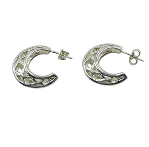Sterling silver half hoop earrings