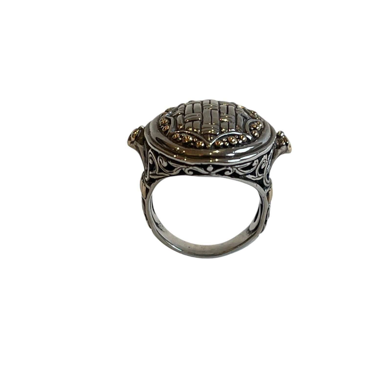 Sterling silver ring with 18ct accents